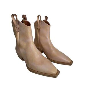 We The Free People Wesley Ankle Boots Tan Leather Size 36 US 6 New